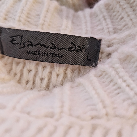 Italian Elsamanda Anthropologie Fringed Front Sweater - Picture 8 of 11
